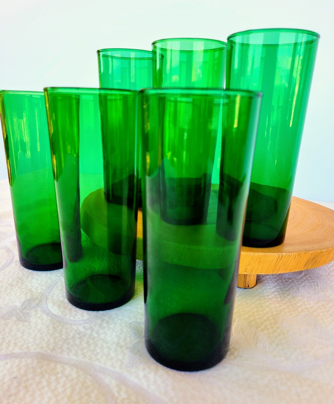 vintage green tea glasses