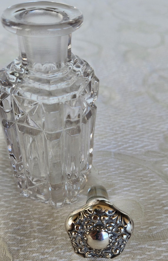 Antique Brilliant Cut Crystal Perfume Bottle,  La… - image 6
