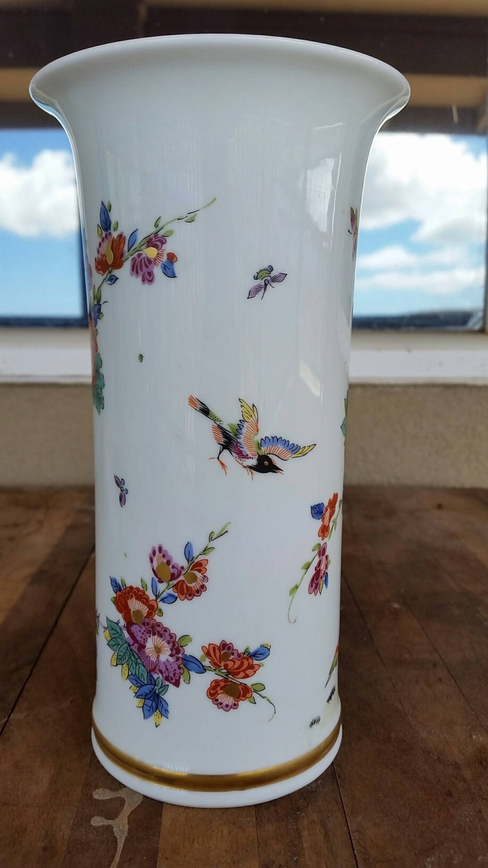 Vintage Lenox Saxony Vase Hand Made Hand Painted Trimmed in Etsy