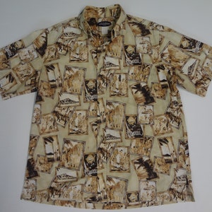 Vintage Men&#39;s Cotton Aloha Shirt by Riggers, Made In The USA,  Comfortable Men&#39;s Casual Aloha Shirt,
