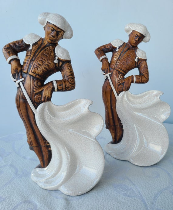 Vintage Treasure Craft Ceramic Matador, Crackled Glaze Finish
