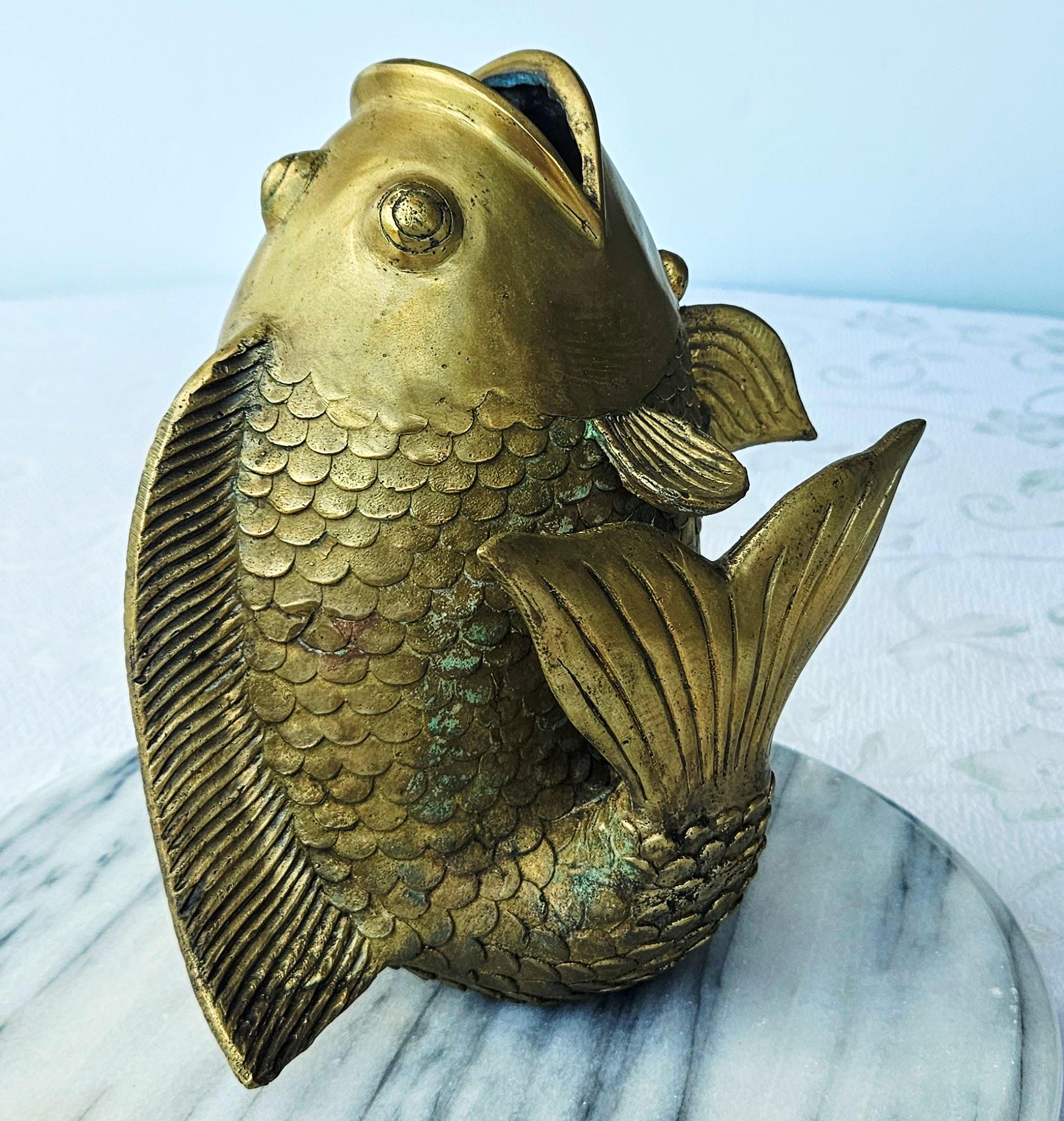 Brass Koi Fish Vase - Etsy
