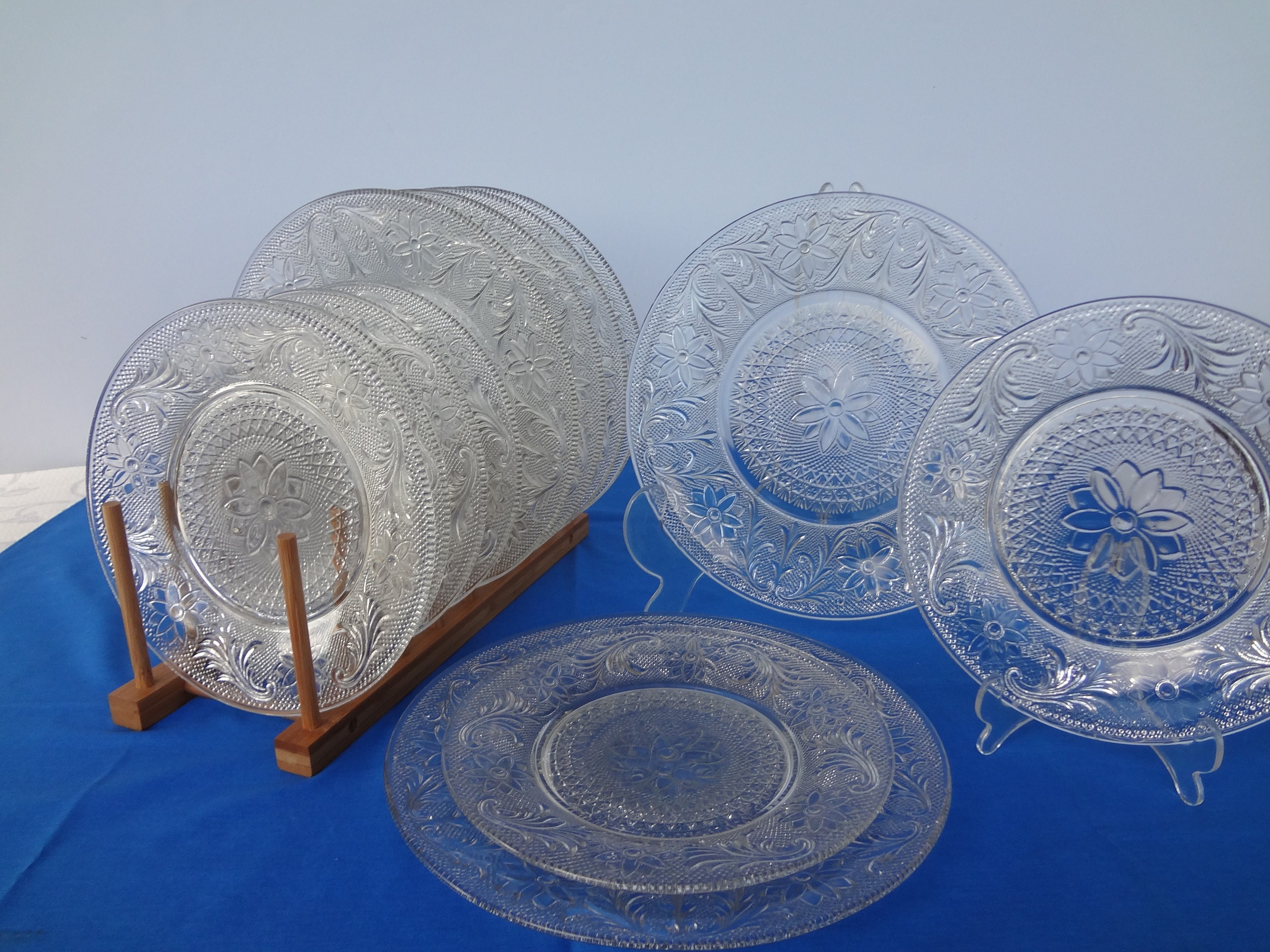 Indiana Glass Sandwich Plate, Floral Depression Glass - Etsy