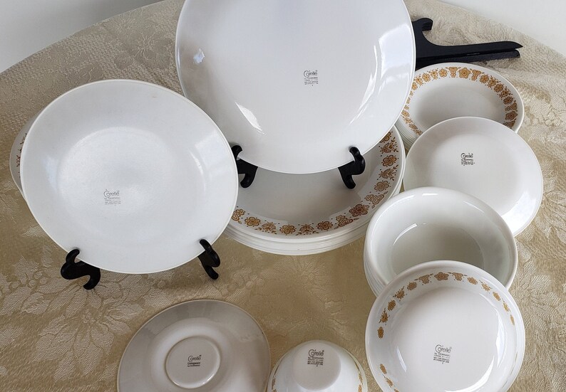 Vintage Corelle Dinner Plates in the Butterfly Gold Pattern Etsy