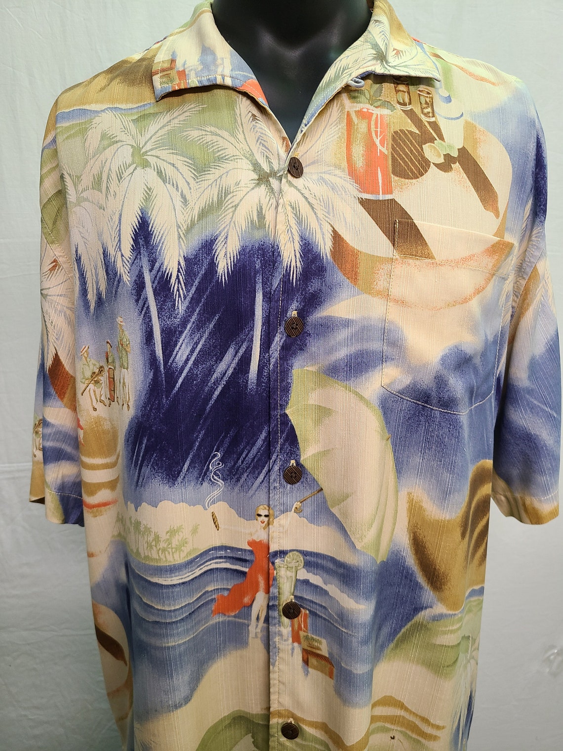 Vintage Tommy Bahama Aloha Shirt 100% Silk Size Large | Etsy