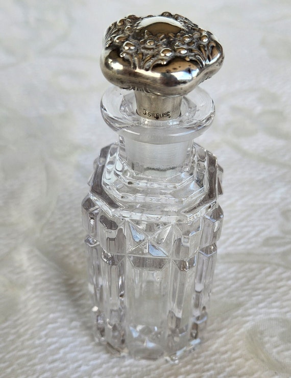 Antique Brilliant Cut Crystal Perfume Bottle,  La… - image 3