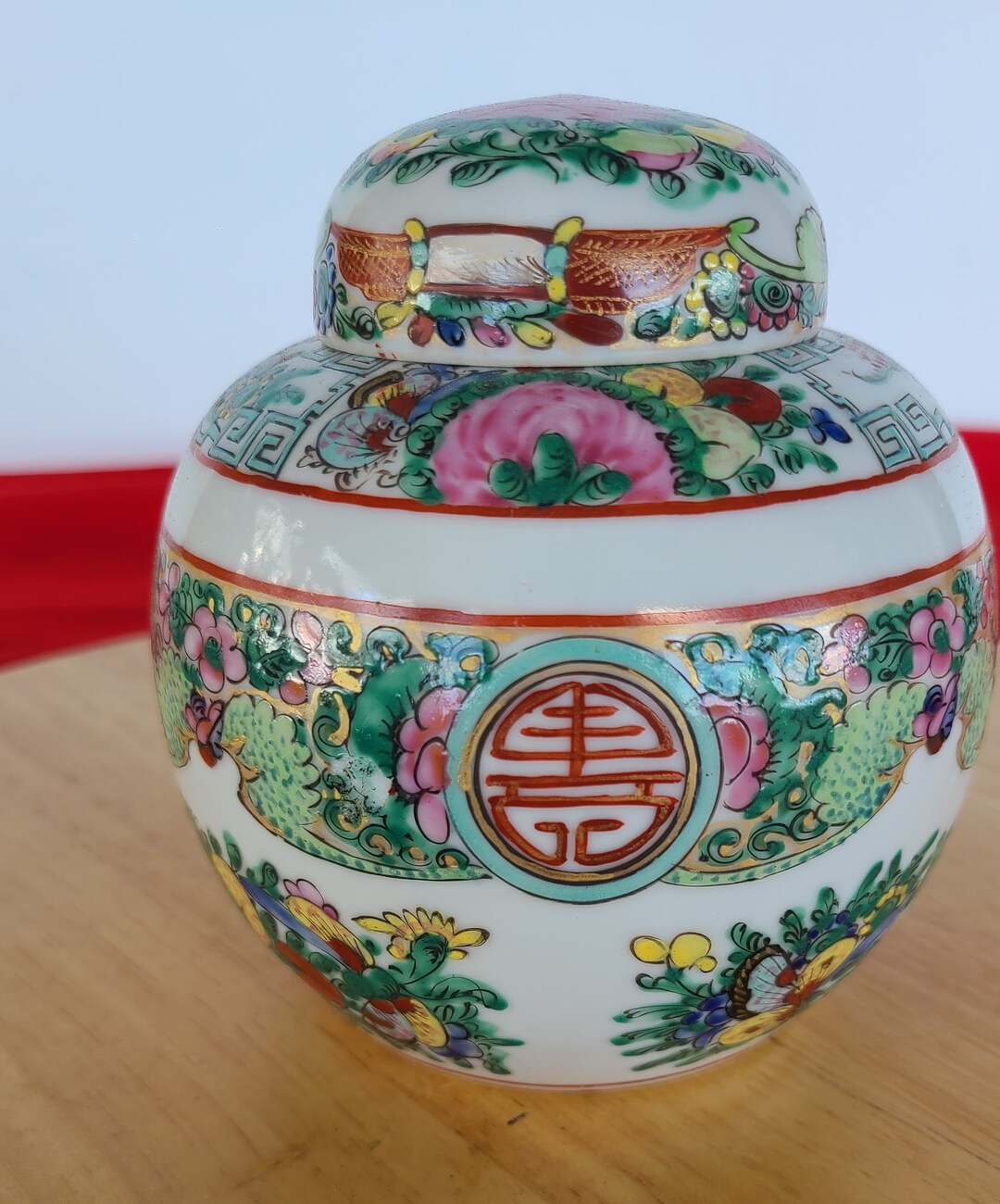 Rose Medallion Ginger Jar