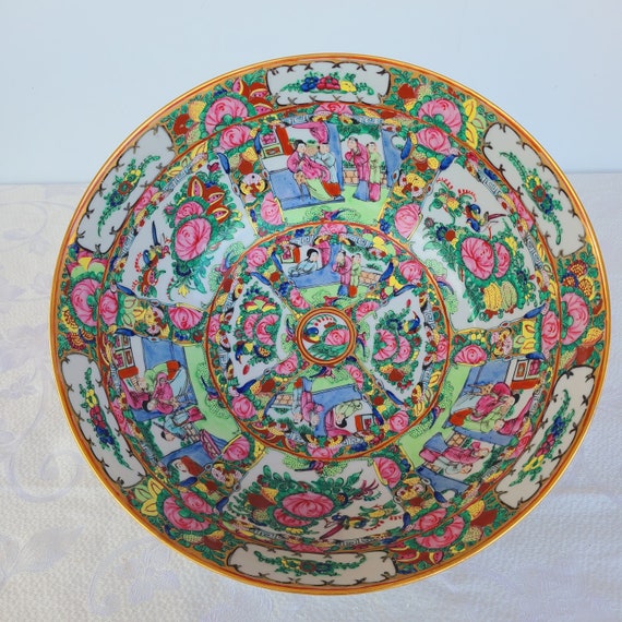 Rare Vintage Chinese Rose Medallion Famille 14 1/2 Inch Etsy