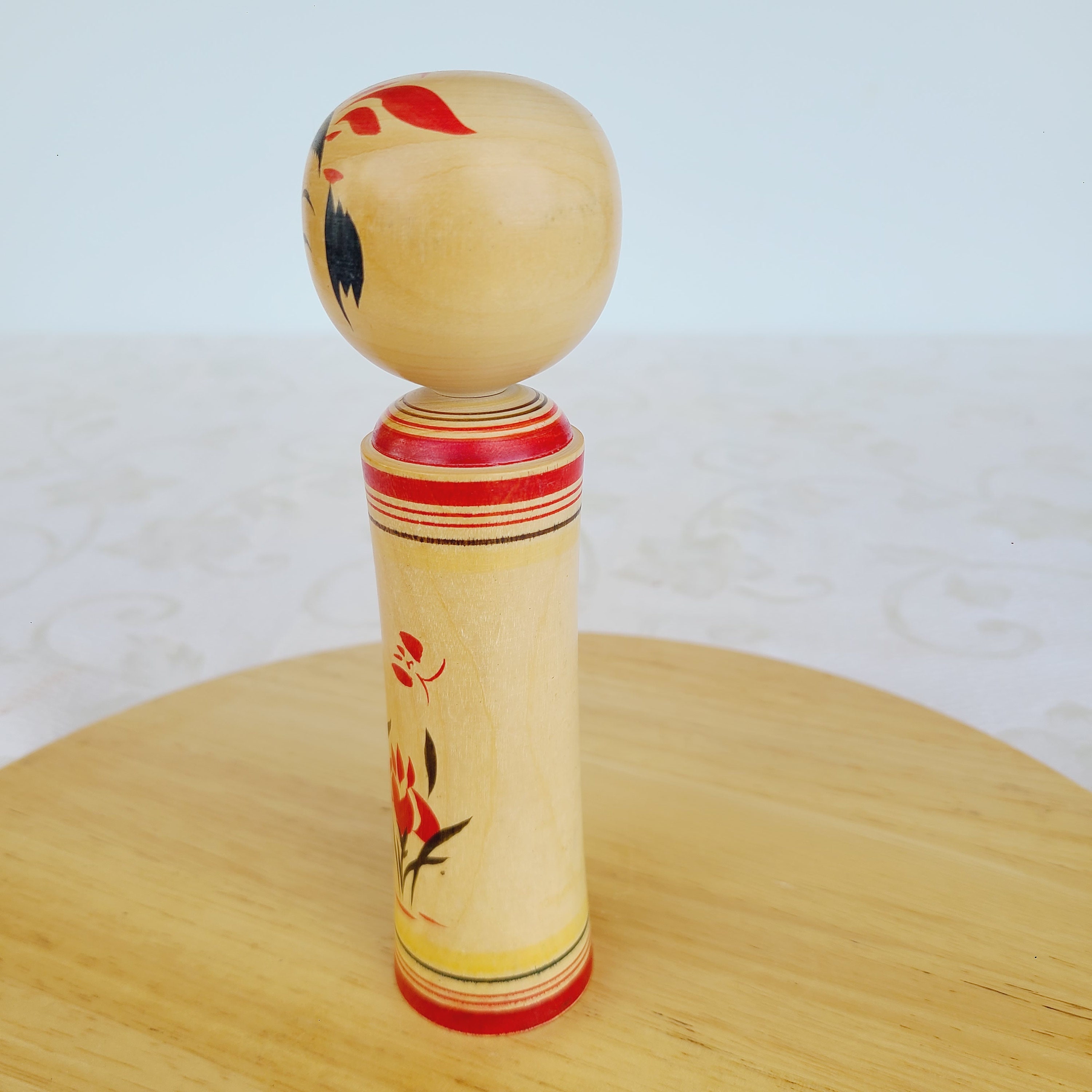 Poupée Japonaise Kokeshi Nanbu Artisanale Vintage Signée - Années 1950