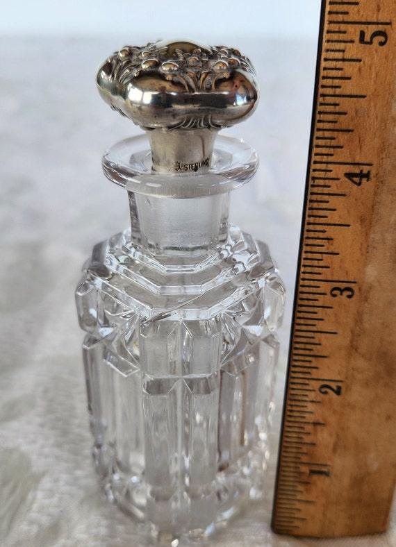 Antique Brilliant Cut Crystal Perfume Bottle,  La… - image 9