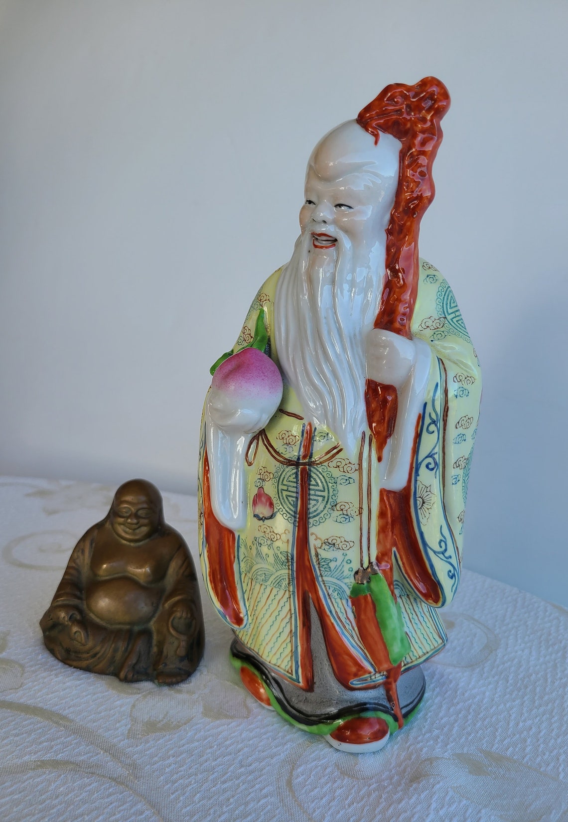 Vintage Figurine of Chinese God of Longevity Shouxing Old Man Etsy