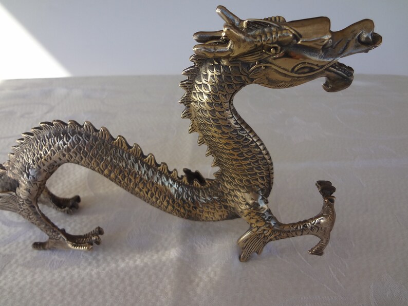 Dragon de bronze Dragon mythique figurine de dragon chinois Etsy