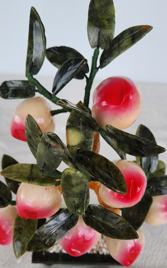 Vintage Quarz-Pfirsichbaum mit Jade-Blttern, kleiner dekorativer Baum im  Bonsai-Stil, - Etsy sterreich