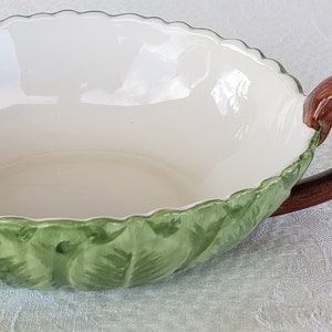 Mottahedeh Italy Majolica Leaf Bowl, Hand-Painted Green Ceramic Cup
