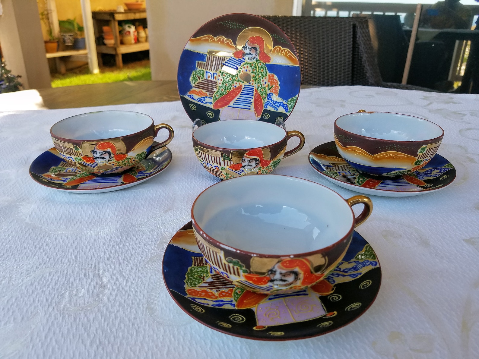 Vintage Japanese Moriage Satsuma Tea Set Bone China Tea Pot Etsy