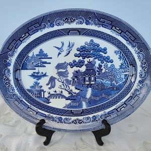 Vintage Johnson Brothers Fine English Tableware,  Fine Porcelain Dinnerware  Made In Staffordshire England, Blue Willow Serving Dishes