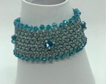 Crystal and Twin Duo Beaded Cuff