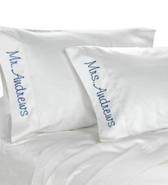 personalized monogrammed pillowcase set