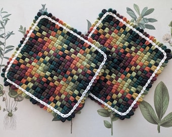 Two Handcrafted Potholders, Woodland Kitchen Decor, Earthtone Color Scheme, Sourdough Baking Supplies, Wedding Gift Registry, Bridal Shower