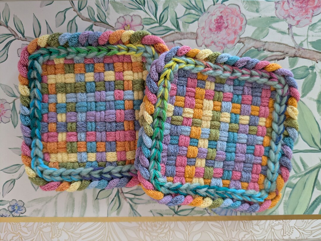 Spring Wool Coasters Two Woven Coasters, Medieval Mermaid Kitchen Décor, Waldorf Homeschool ...
