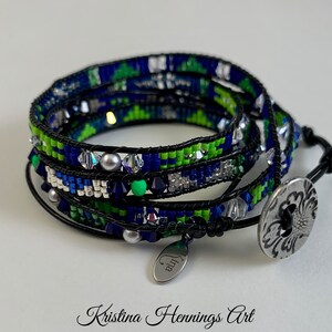 Beaded Leather Wrap Bracelet
