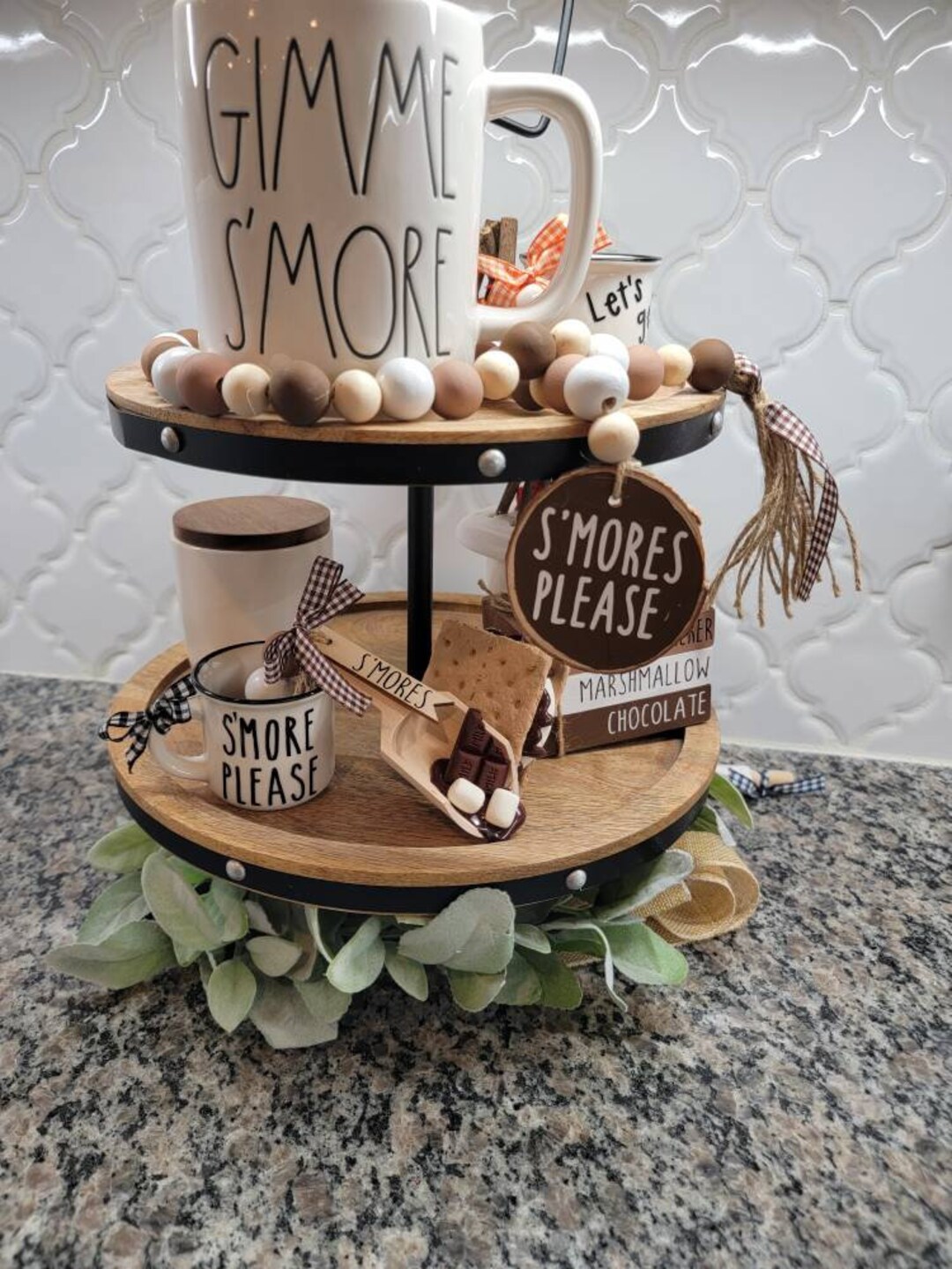 Mini Mug Tray Decor Summer Smores Campfire Fall Tray Display Etsy