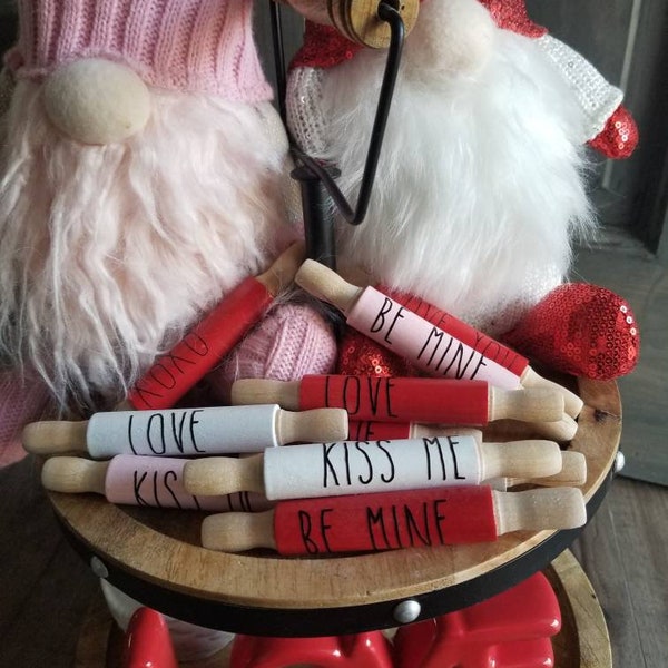 Mini rolling pin or set l rae dunn Inspired tray decor l valentine's day decor