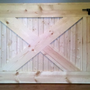 FREE SHIPPING *** Custom, handmade farmhouse wooden baby/ dog gate. Ready for paint or stain, already sanded with hardware included.