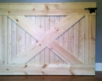 Custom Handmade Wooden Baby Gate: Farmhouse Style, prepped for paint or stain