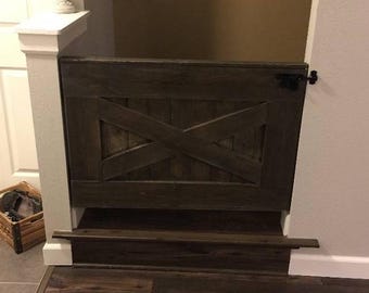 Rustic Farmhouse Wooden Baby Gate - Solid Wood Pet Gate