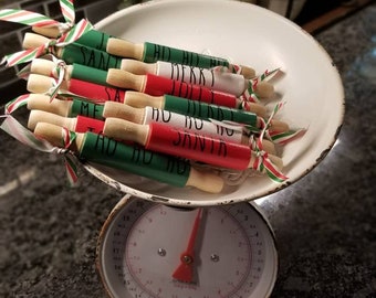 Christmas Mini rolling pin or set l rae dunn Inspired tray decor l farmhouse decor  l  home