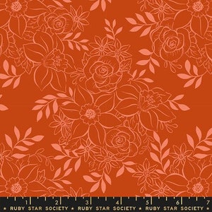 May include: A seamless pattern featuring a repeating design of white floral bouquets on a burnt orange background. The floral pattern includes stylized flowers, leaves, and stems.