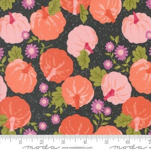 HEY BOO - Pumpkin Patch in Midnight (5210 16) - by Lella Boutique for Moda - Sold By the YARD - Cut Continuous