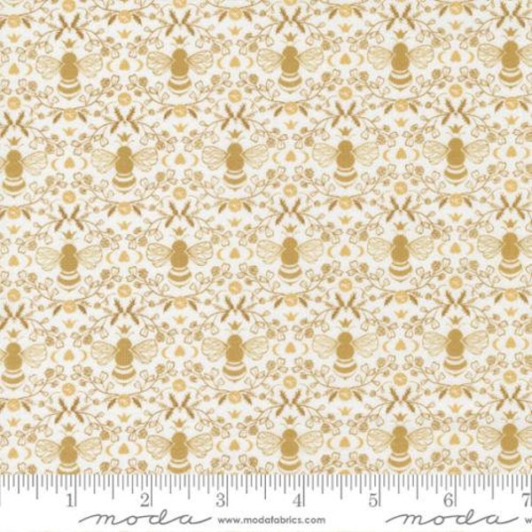 MIDNIGHT IN The GARDEN - Honeybee Toile in Gold (43124 21) - by Sweetfire Road for Moda - Sold by the Yard - Cut Continuous