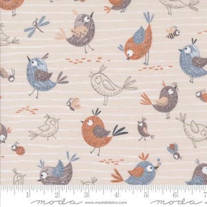 Moda CHIRP - Friends in Cloud (39030 11) - by Elena Amo - Sold By the YARD - Cut Continuous