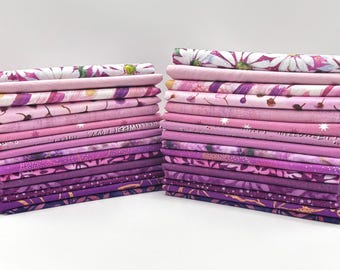Curated Color Bundle BERRY - 16 Pieces - Choose Fat Quarters or Fat Eighths