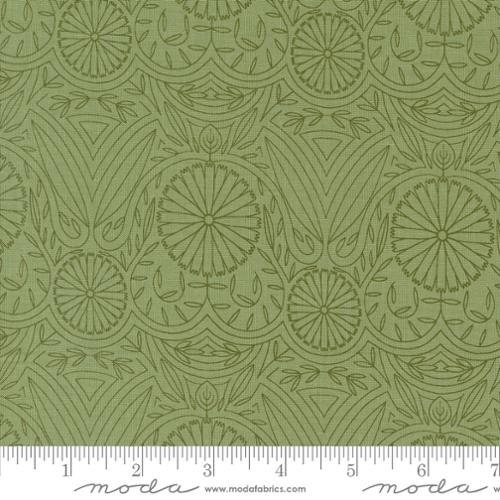 FLOWERS 四季 IMAGINARY FLOWERS - Damask Blender in Sage (48385 12) - by