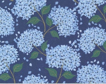 SUNDANCE - Hydrangeas in Indigo (11901 21) - de Crystal Manning para Moda - Vendido cortado a medida - Corte continuo