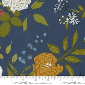 ENCHANTMENT - Grand Floral in Indigo (43170 17) - by Sweetfire Road for Moda - Sold by the Yard - Cut Continuous