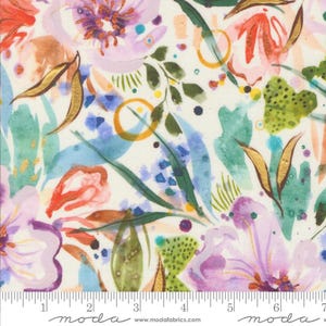 Moda WANDERLUST - Alpine Floret in Cloud (39840 11) by Create Joy Project - Sold by the Yard - Cut Continuous
