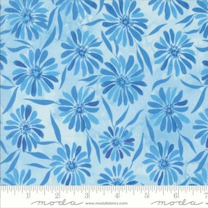 Moda SUNSHINE BLUE SKIES - Brightly Beaming Floral in Sky Blue (39825 13) - by Create Joy Project - Sold by the Yard - Cut Continuous