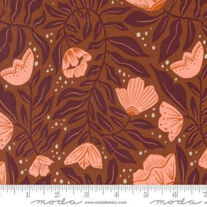 FOLK LORE - Dancing Flowers Rust (45602 15) - by Fancy That Design House for Moda - Sold By the YARD - Cut Continuous