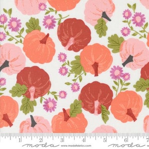 HEY BOO - Pumpkin Patch in Ghost (5210 11) - by Lella Boutique for Moda - Sold By the YARD - Cut Continuous