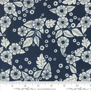 FIELD OF FLOWERS - Scattered Floral in Navy (3313 19) - by Katharine Watson for Moda - Sold by the Yard - Cut Continuous