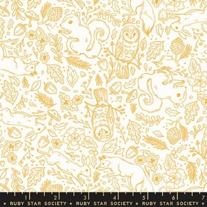 Moda WINTERGLOW - Woodland Animals in Honey (RS5107 11) - by Ruby Star Society - Sold by the YARD - Cut Continuous