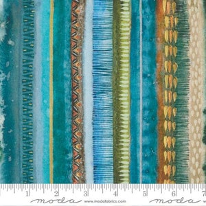 DESERT OASIS -  Native Stripes in Spruce (39766 12) - by Create Joy Project for Moda - Sold by the Yard - Cut Continuous