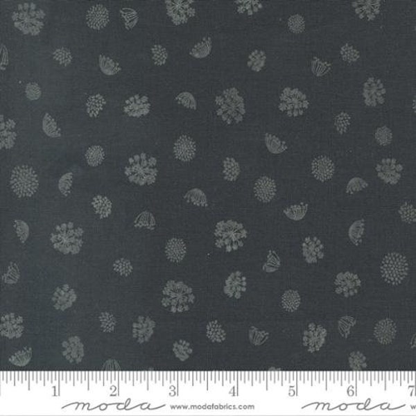WOODLAND WILDFLOWERS - Royal Rounds in Charcoal (45587 19) - by Fancy That Design House for Moda - Sold By the YARD - Cut Continuous