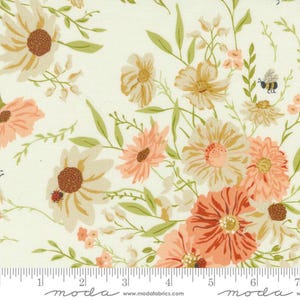 Moda FARMSTEAD - Farm Fresh Flowers in Porcelain (20900 11) - by Stacy Iest Hsu - Sold By the YARD - Cut Continuous