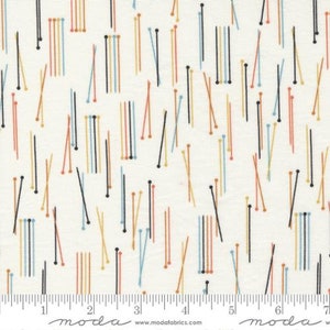 LAZY AFTERNOON - Knitting Needles in Multi (1783 13) - by Zen Chic for Moda - Sold by the Yard - Cut Continuous