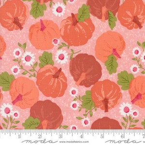 HEY BOO - Pumpkin Patch in Bubble Gum Pink (5210 13) - by Lella Boutique for Moda - Sold By the YARD - Cut Continuous